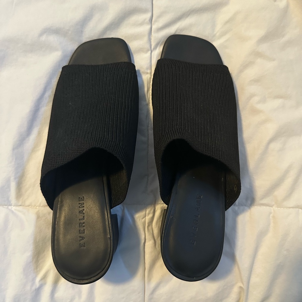 Black Everlane Block Heel Peep Toe